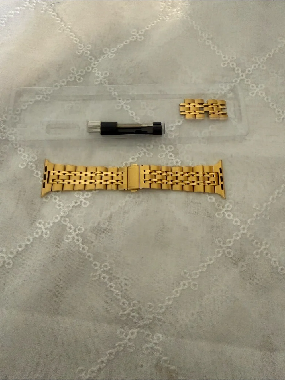 Gold Tone Metal Link Watch Bracelet